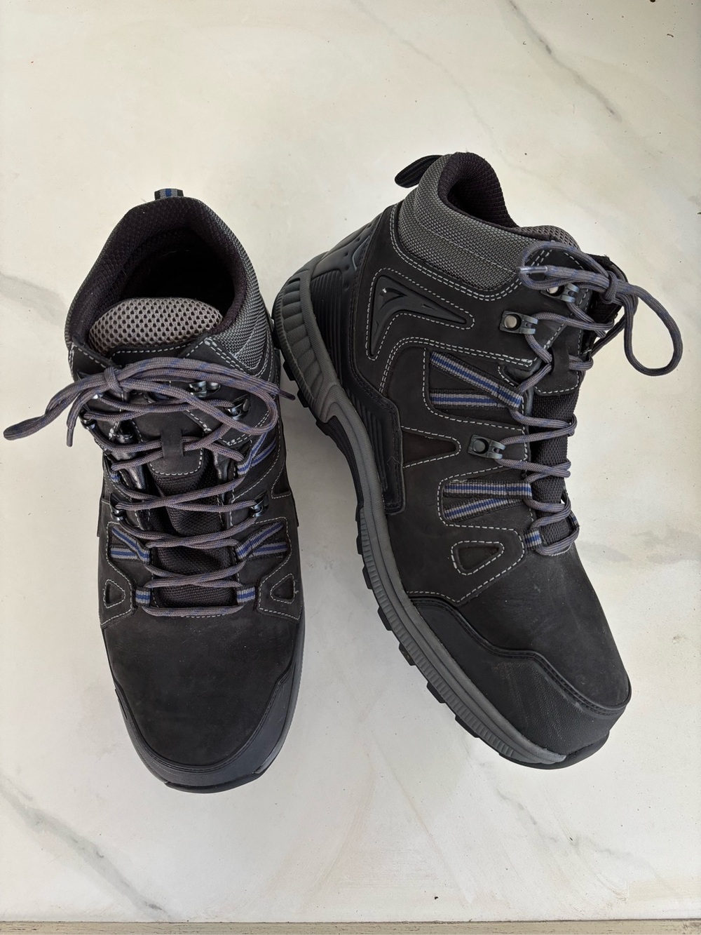 Orthofeet Ridgewood Waterproof Hiking Boots Black Leather Men’s Shoes 13 Wide 4E